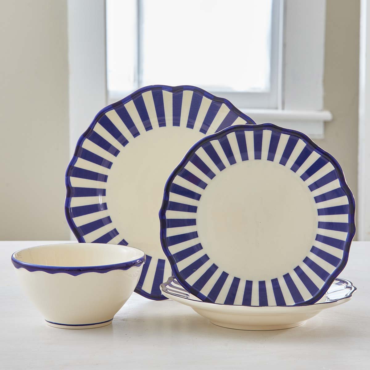 HAND-PAINTED DINNERWARE - AWNING STRIPES