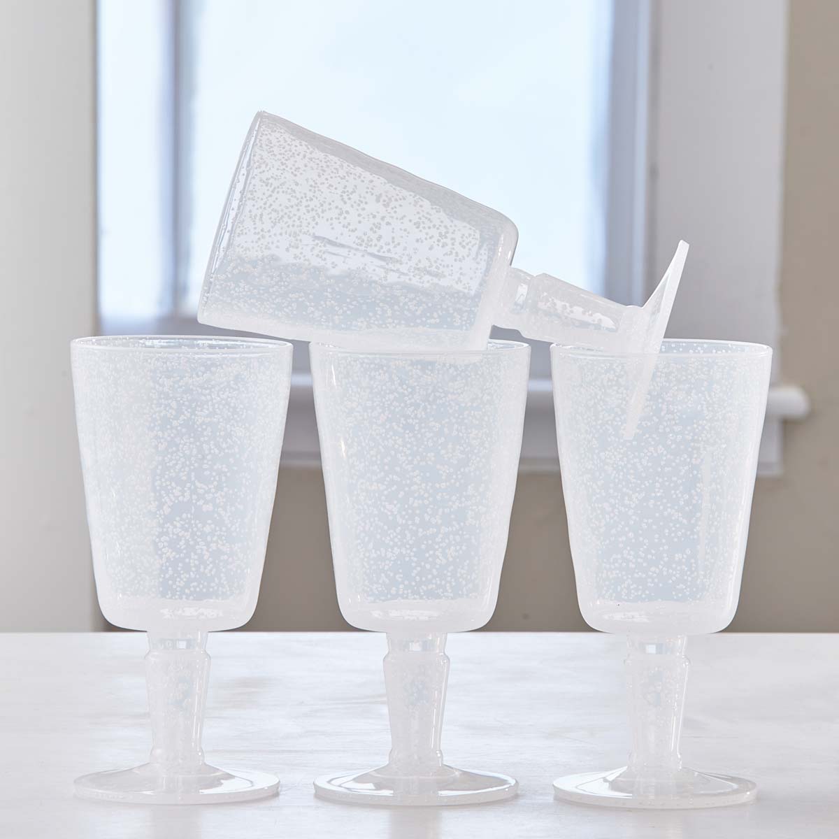 ACRYLIC GOBLETS - CLOUD WHITE, SET of 4