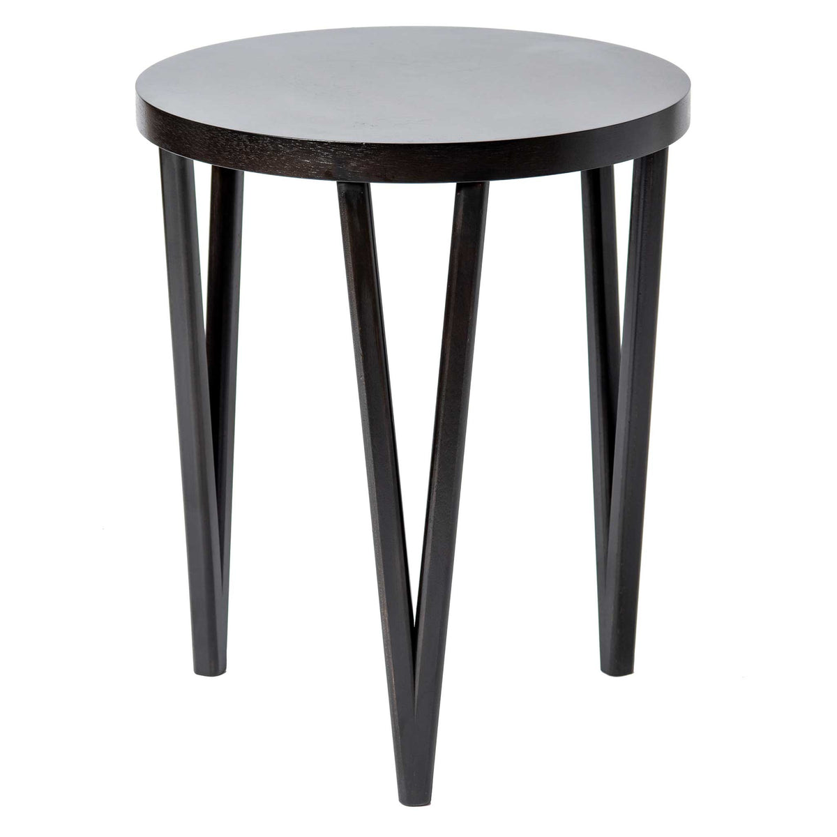 EBONIZED SIDE TABLE with HAIRPIN LEGS