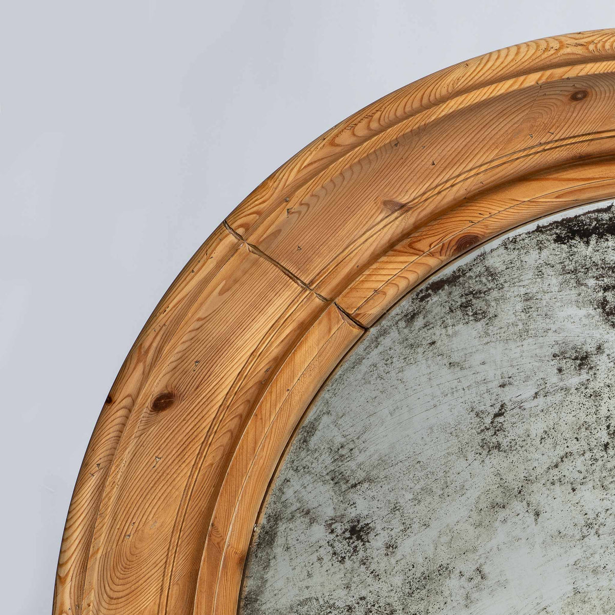 MONUMENTAL ROUND PINE MIRROR