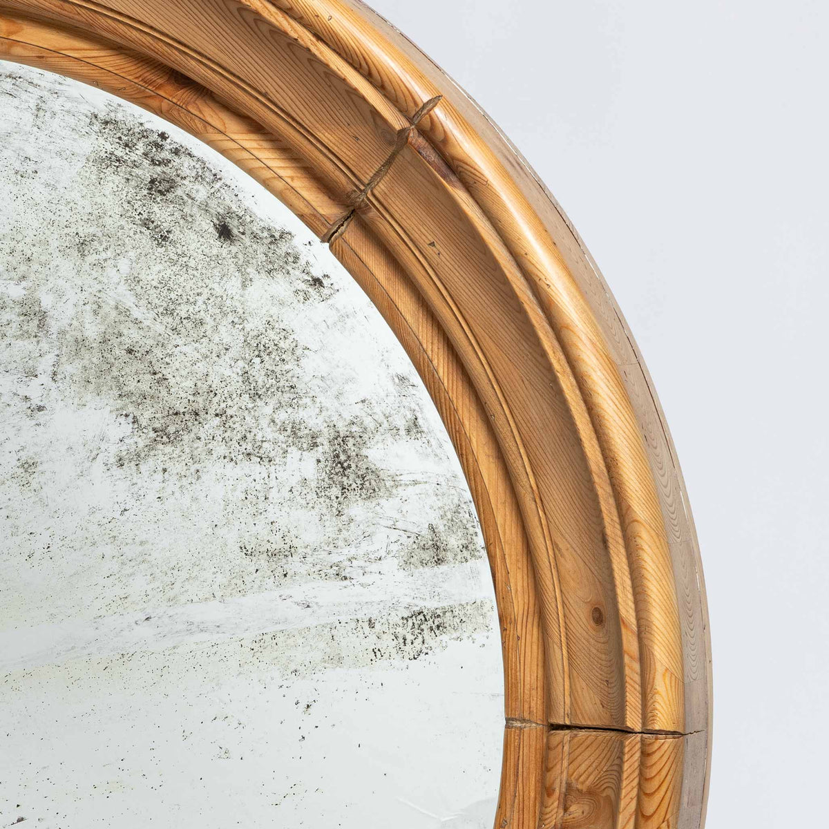 MONUMENTAL ROUND PINE MIRROR