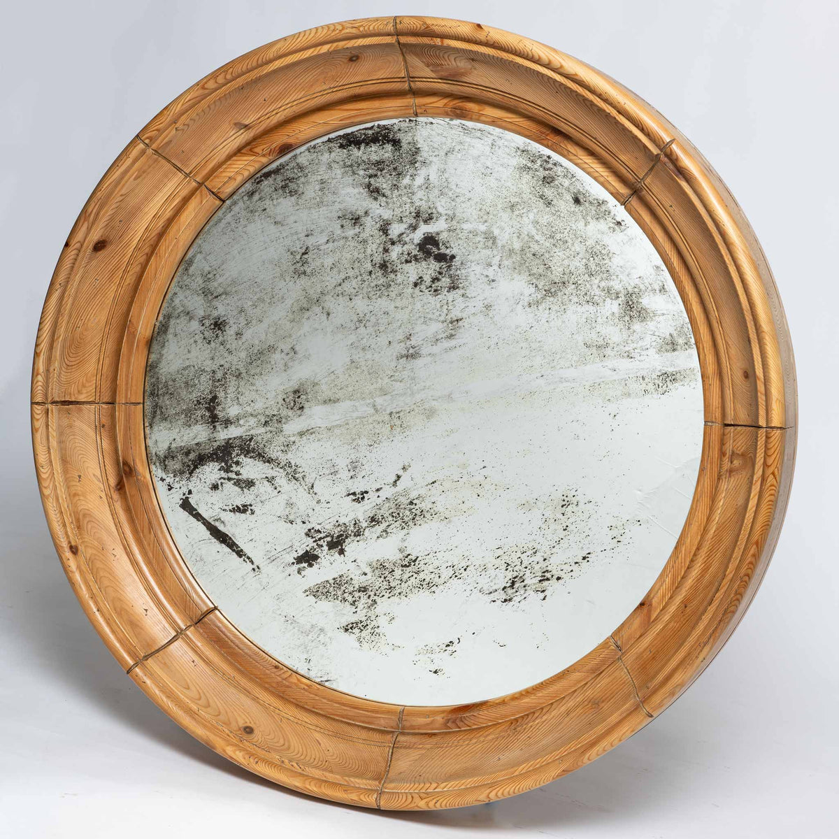 MONUMENTAL ROUND PINE MIRROR