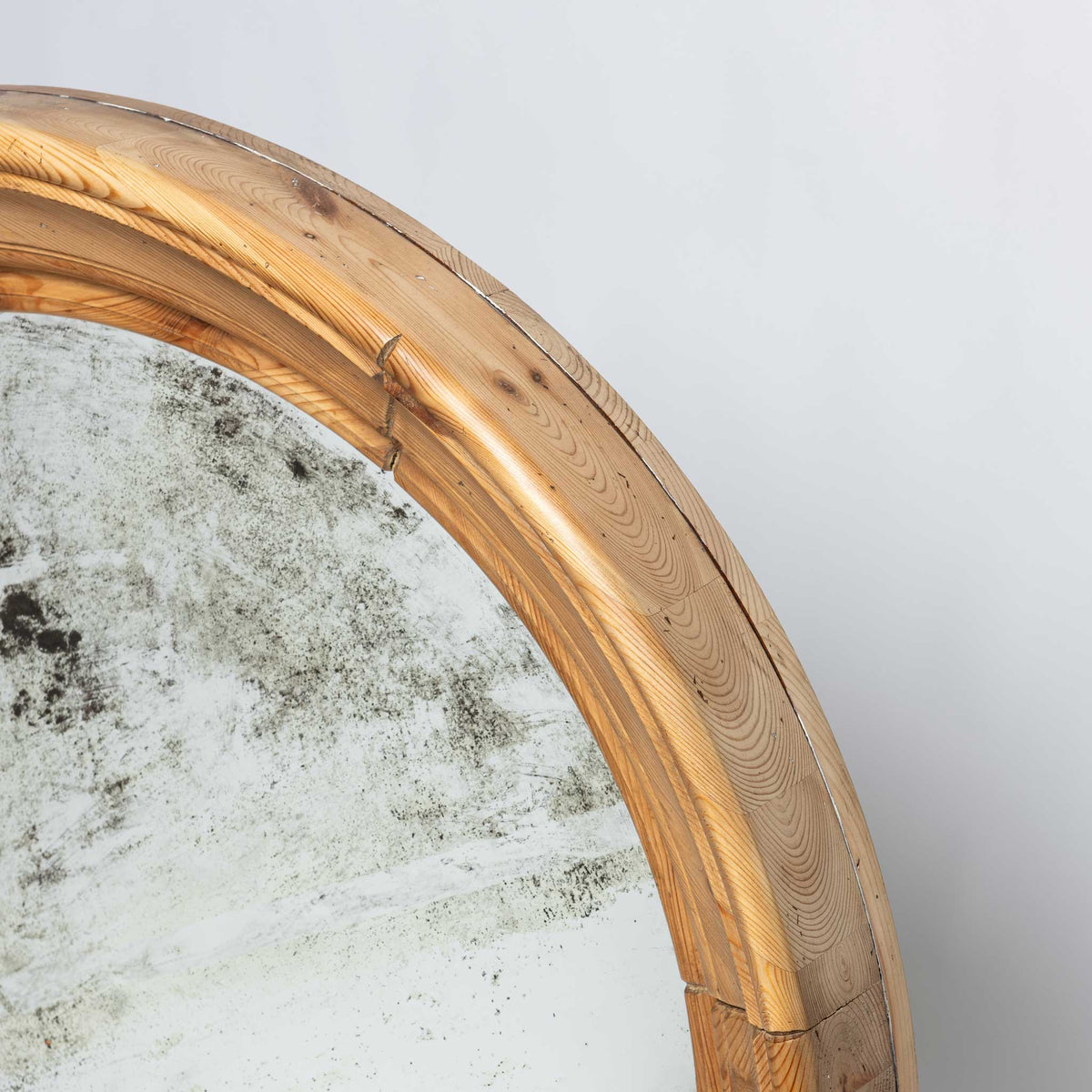 MONUMENTAL ROUND PINE MIRROR