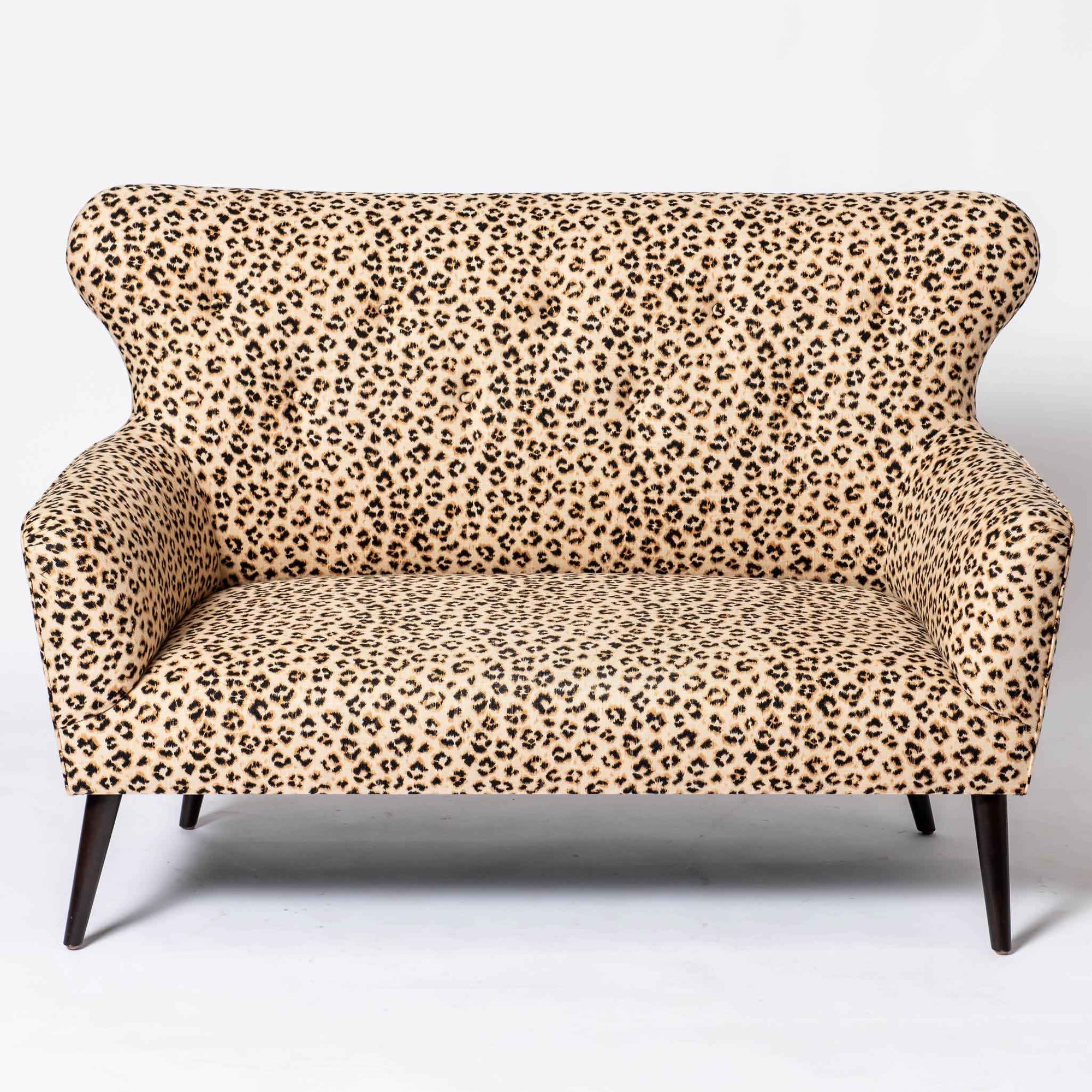 LEOPARD UPHOLSTERED SETTEE