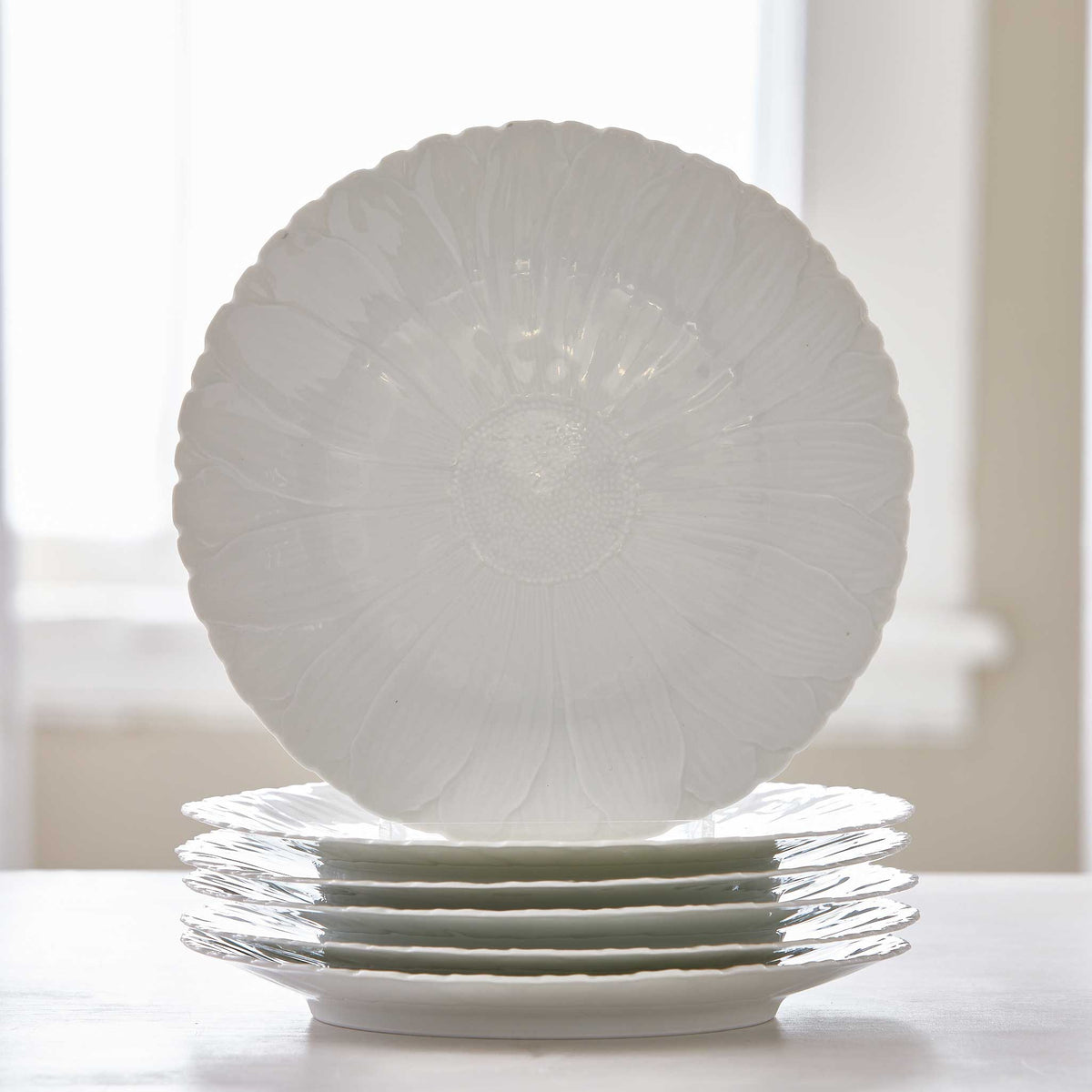 VINTAGE LIMOGES DAISY DESSERT PLATES - SET of 6