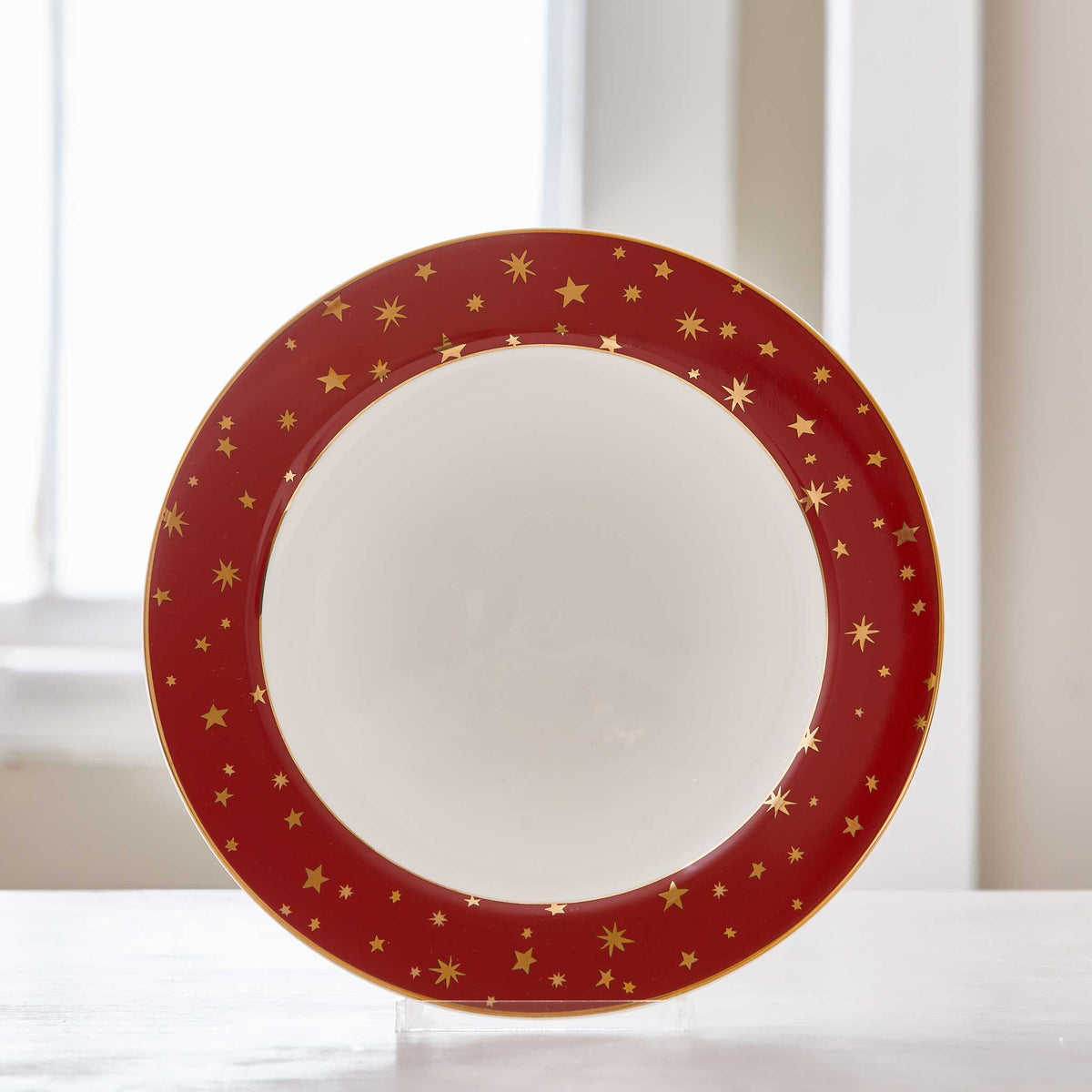 VINTAGE GOLD STAR RED BORDER DINNER PLATES