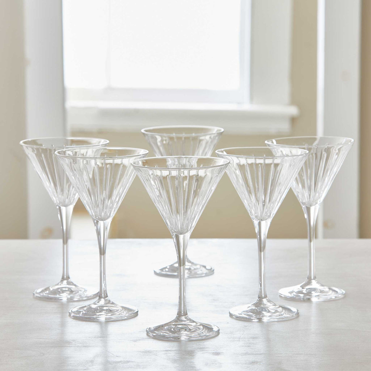 CRYSTAL MARTINI GLASSES - SET of 6