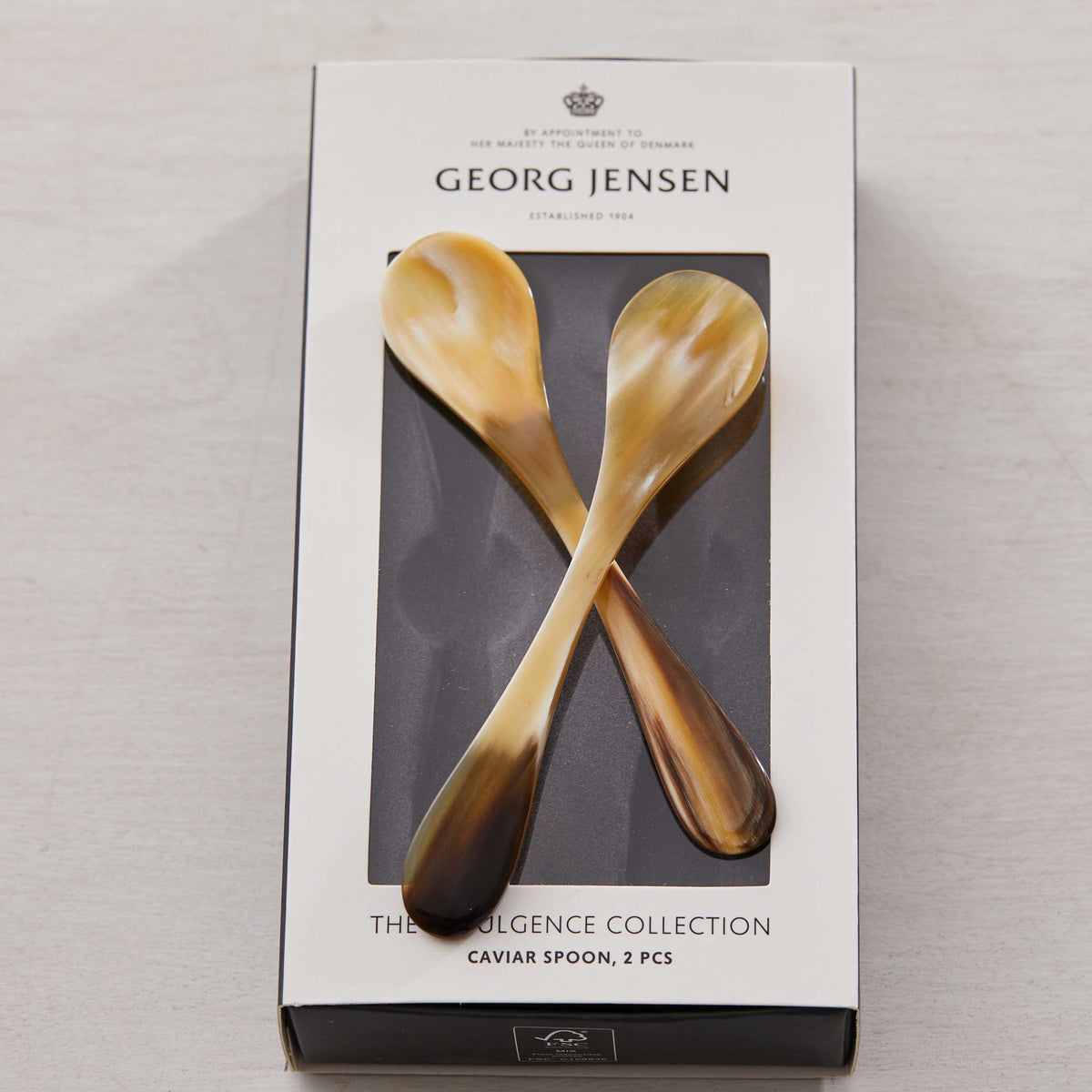 GEORG JENSEN CAVIAR DISH AND SPOONS