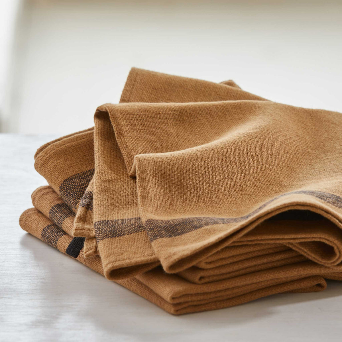 CAMEL/BLACK STRIPE KITCHEN CLOTH