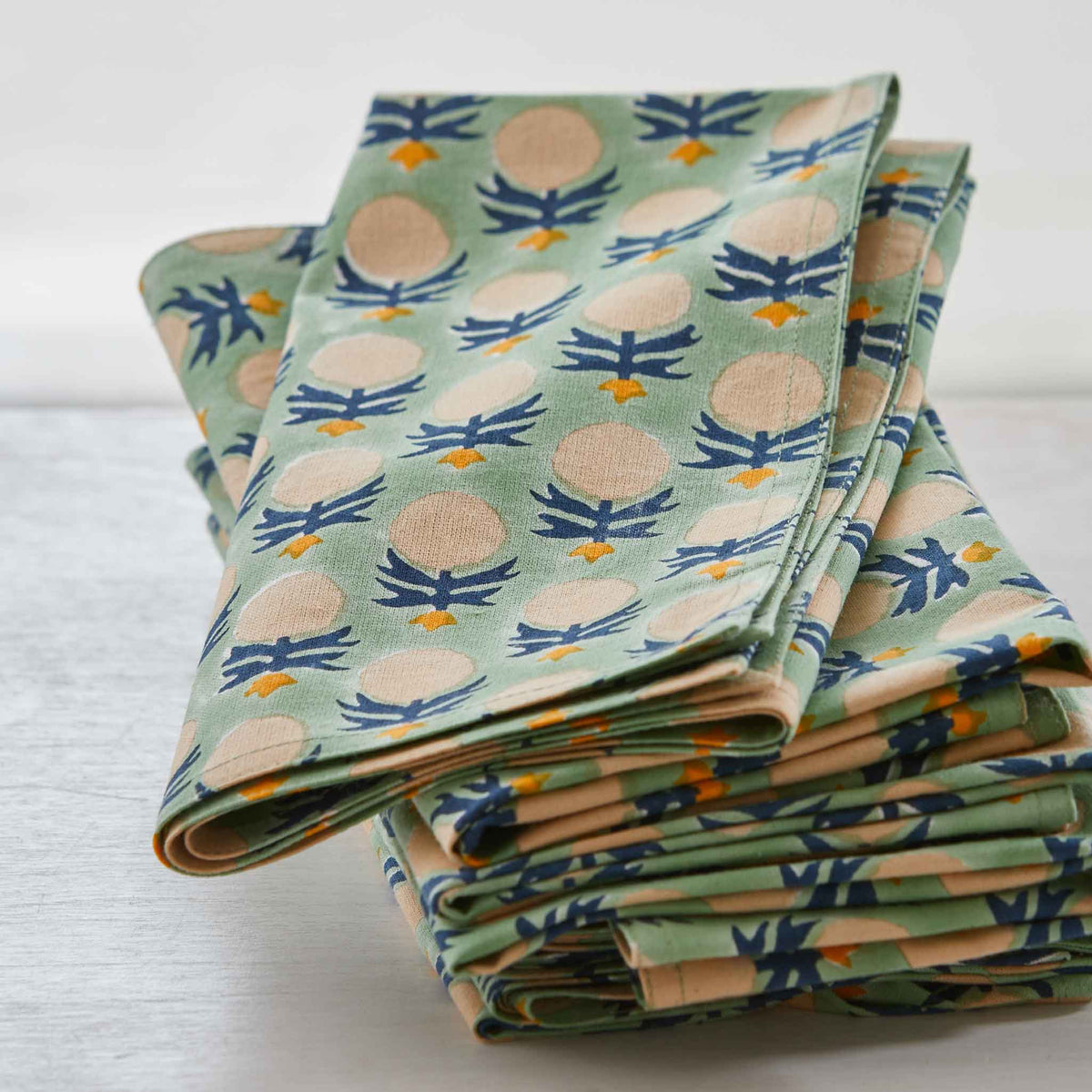 HAND BLOCK-PRINTED NAPKINS - SET of 4