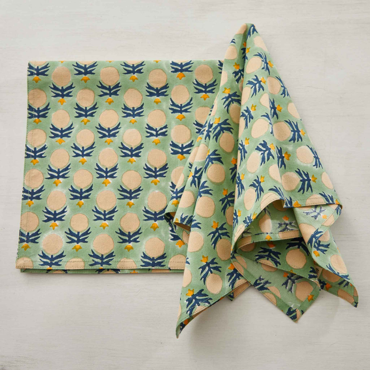 HAND BLOCK-PRINTED NAPKINS - SET of 4
