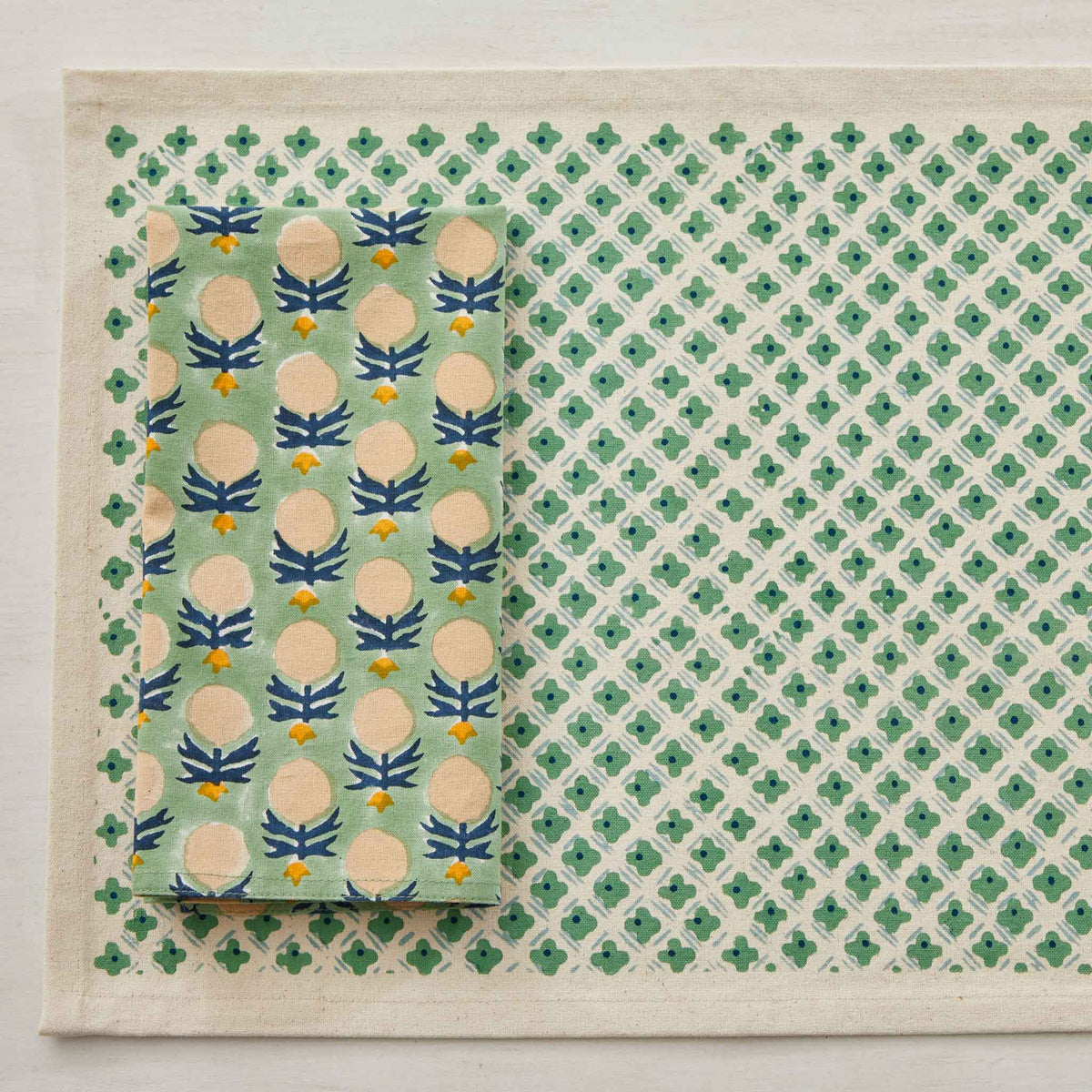 HAND BLOCK-PRINTED NAPKINS - SET of 4