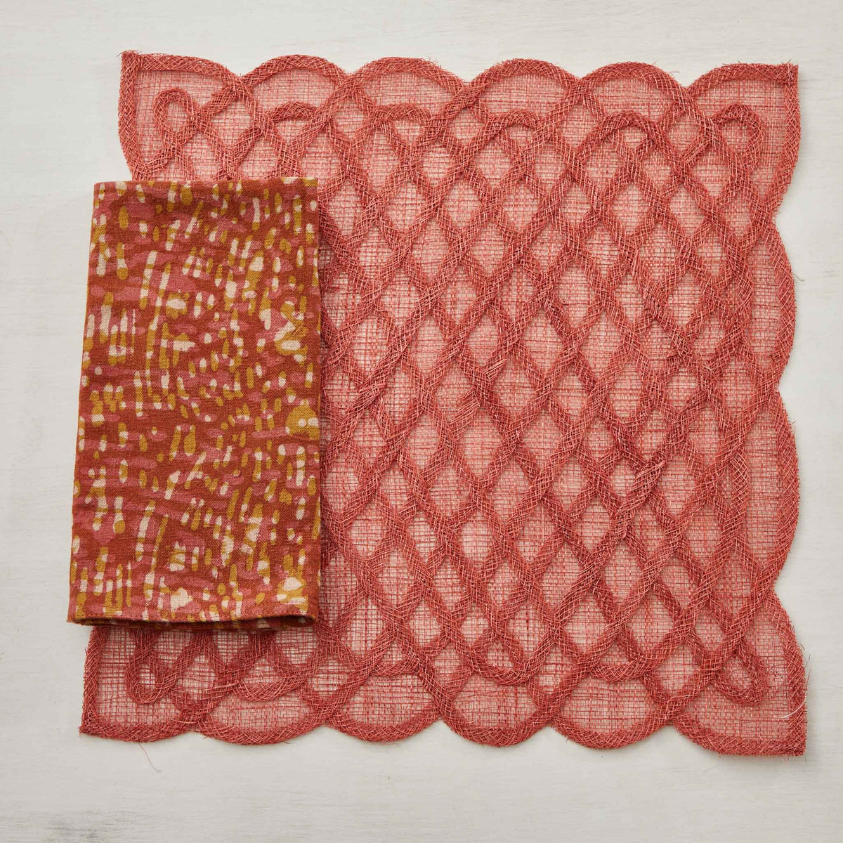 RUSTIC BLOCK-PRINTED COTTON NAPKIN