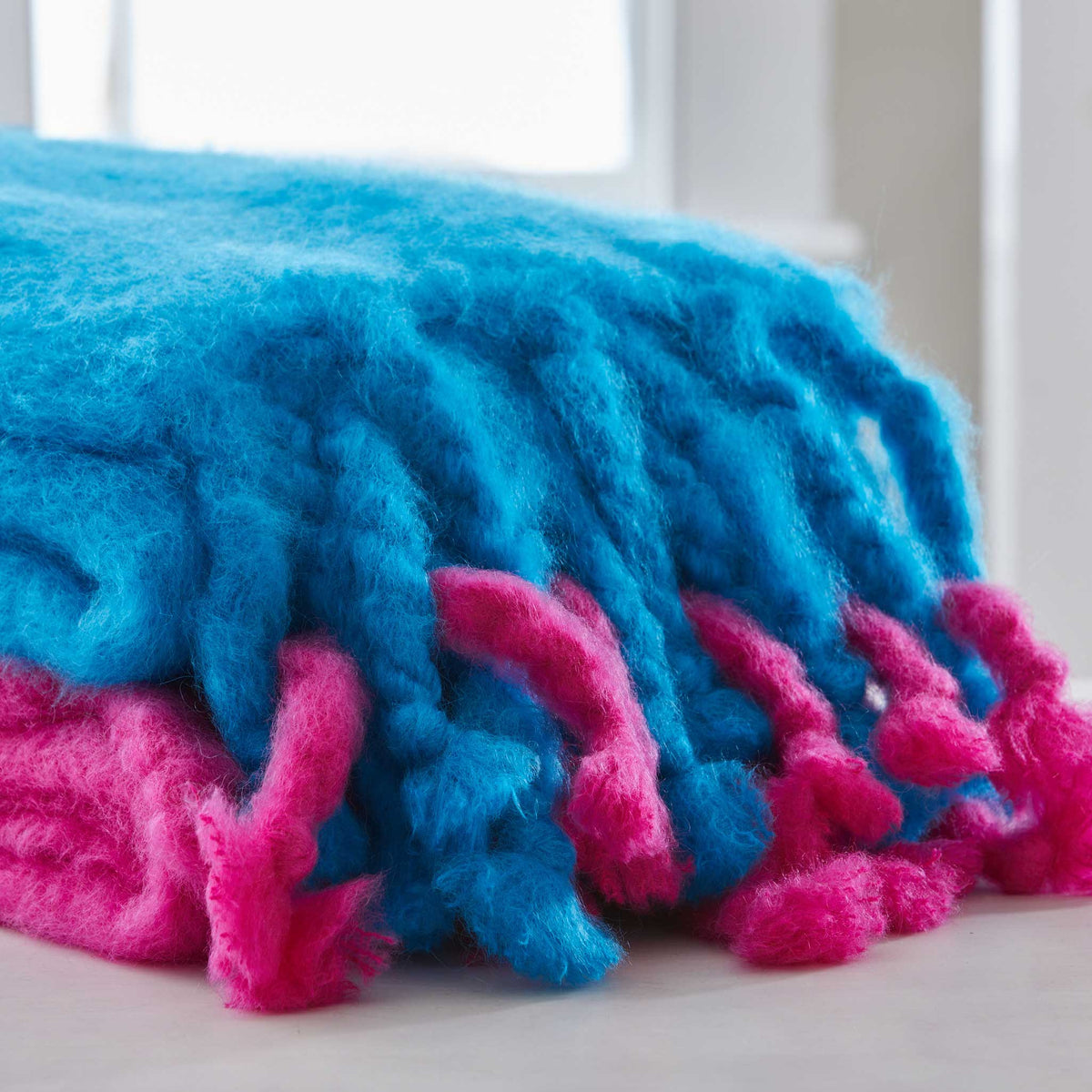 HAND-LOOMED MOHAIR FRINGE THROWS