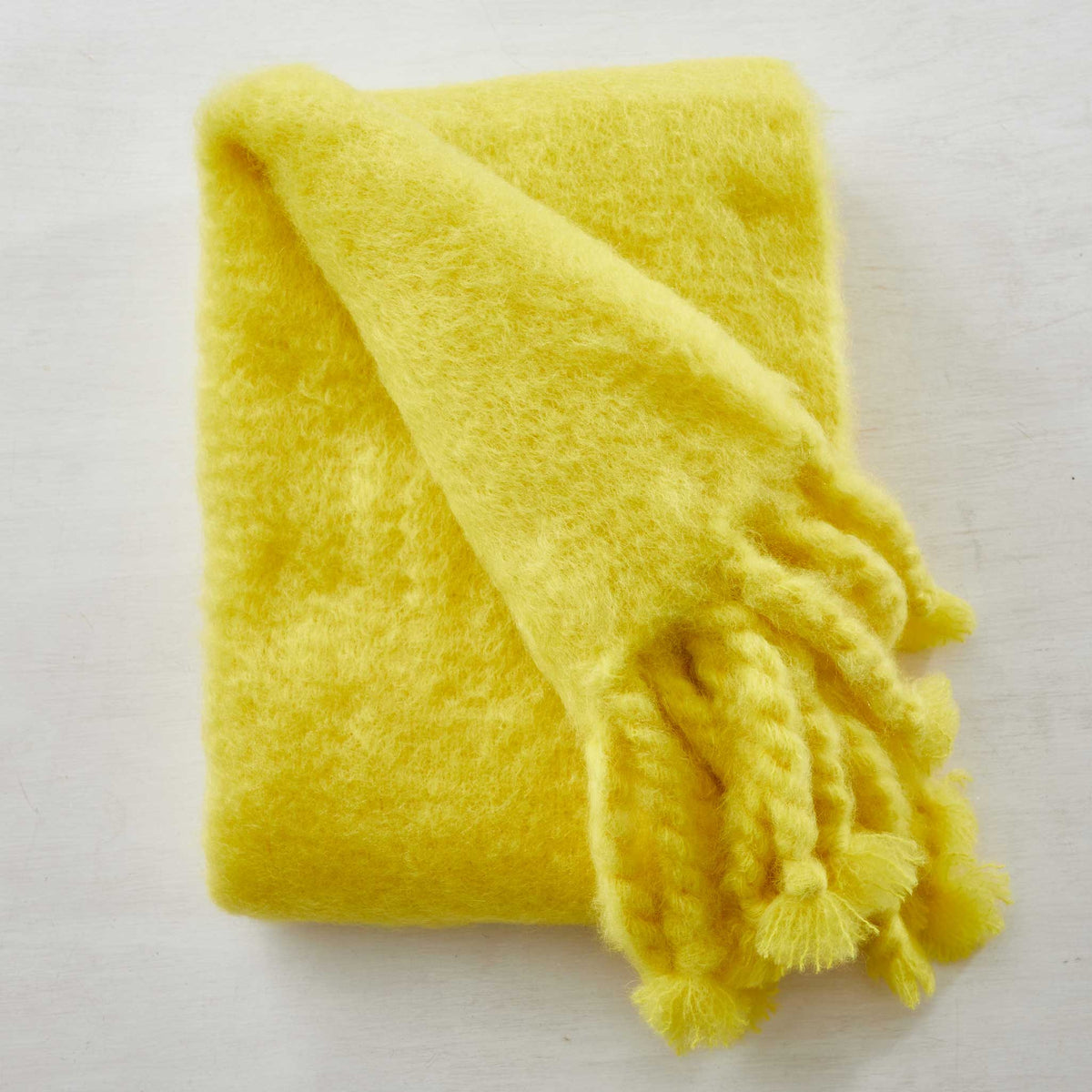 HAND-LOOMED MOHAIR FRINGE THROWS