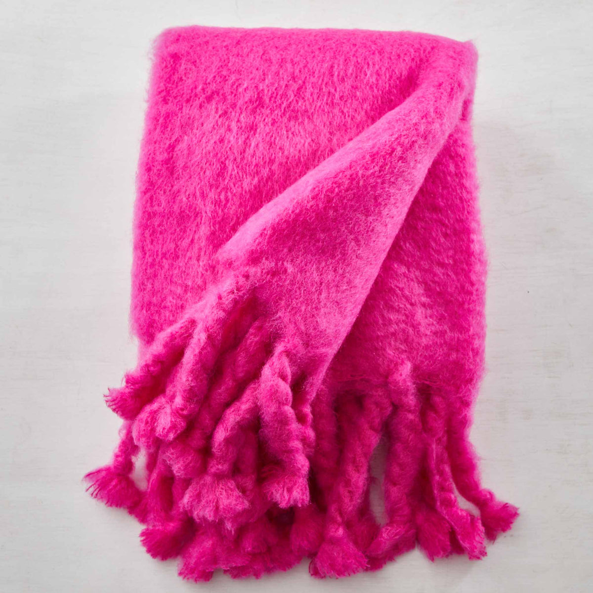HAND-LOOMED MOHAIR FRINGE THROWS
