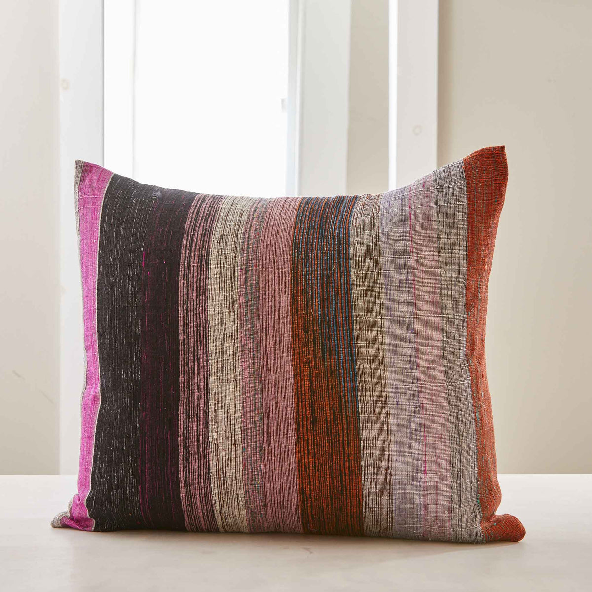 BLOCK-PRINTED and SILK STRIPE PILLOWS