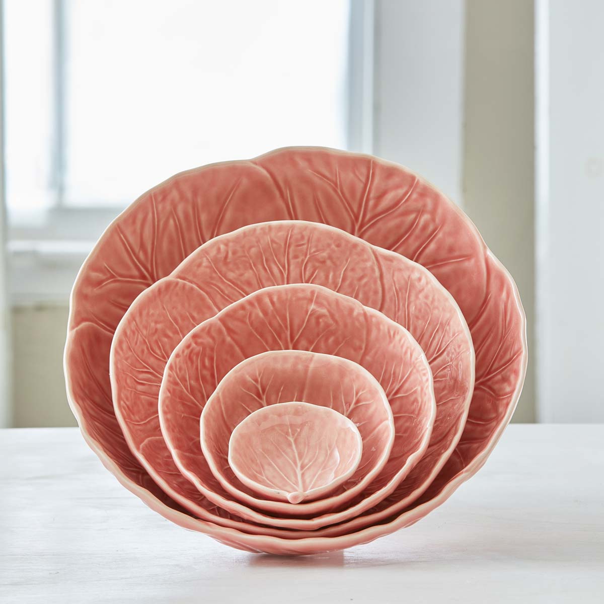PORTUGUESE CABBAGE WARE BOWLS - PINK