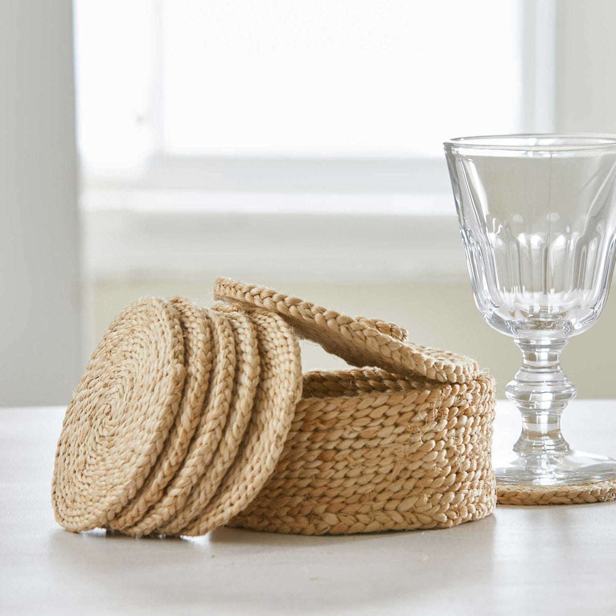 BOXED JUTE COASTER SET