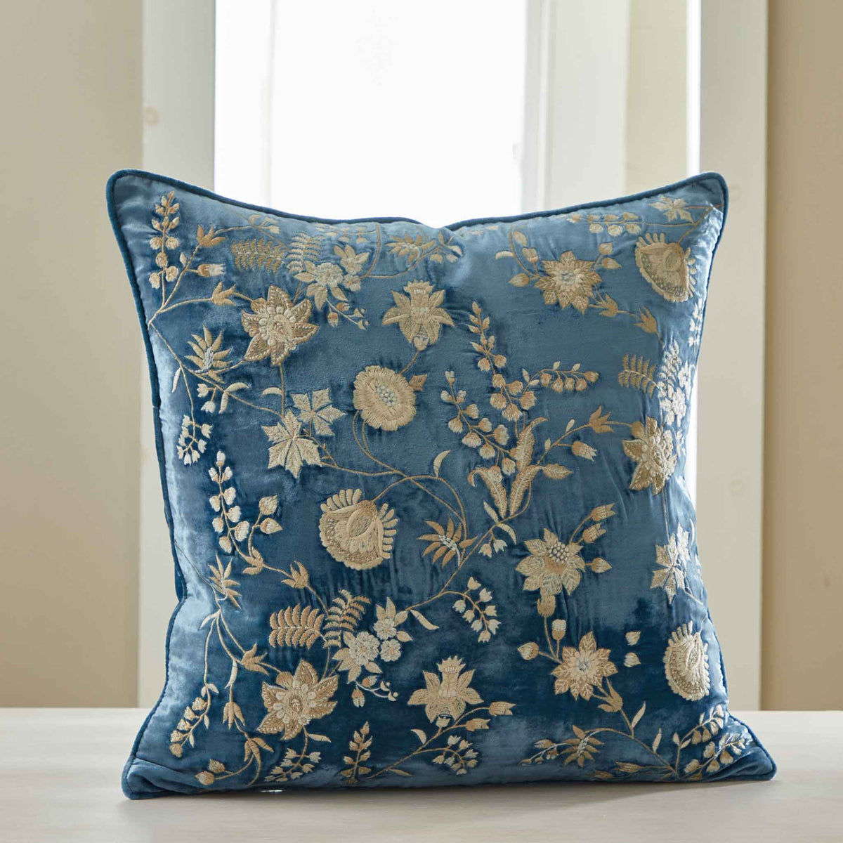 LAVISHLY EMBROIDERED SILK VELVET PILLOWS