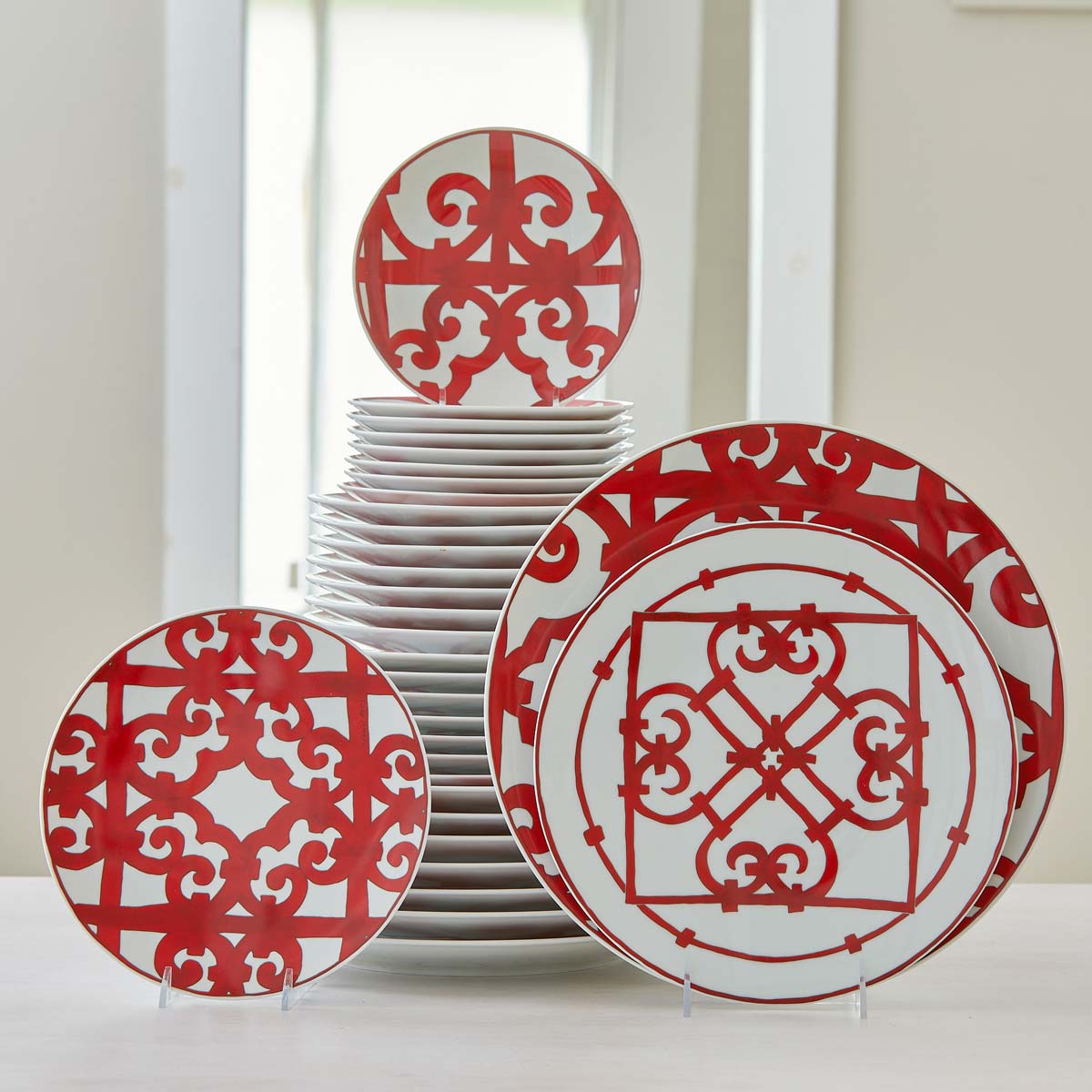 HERMES BALCON du GUADALQUIVIR DINNERWARE - SERVICE for 8