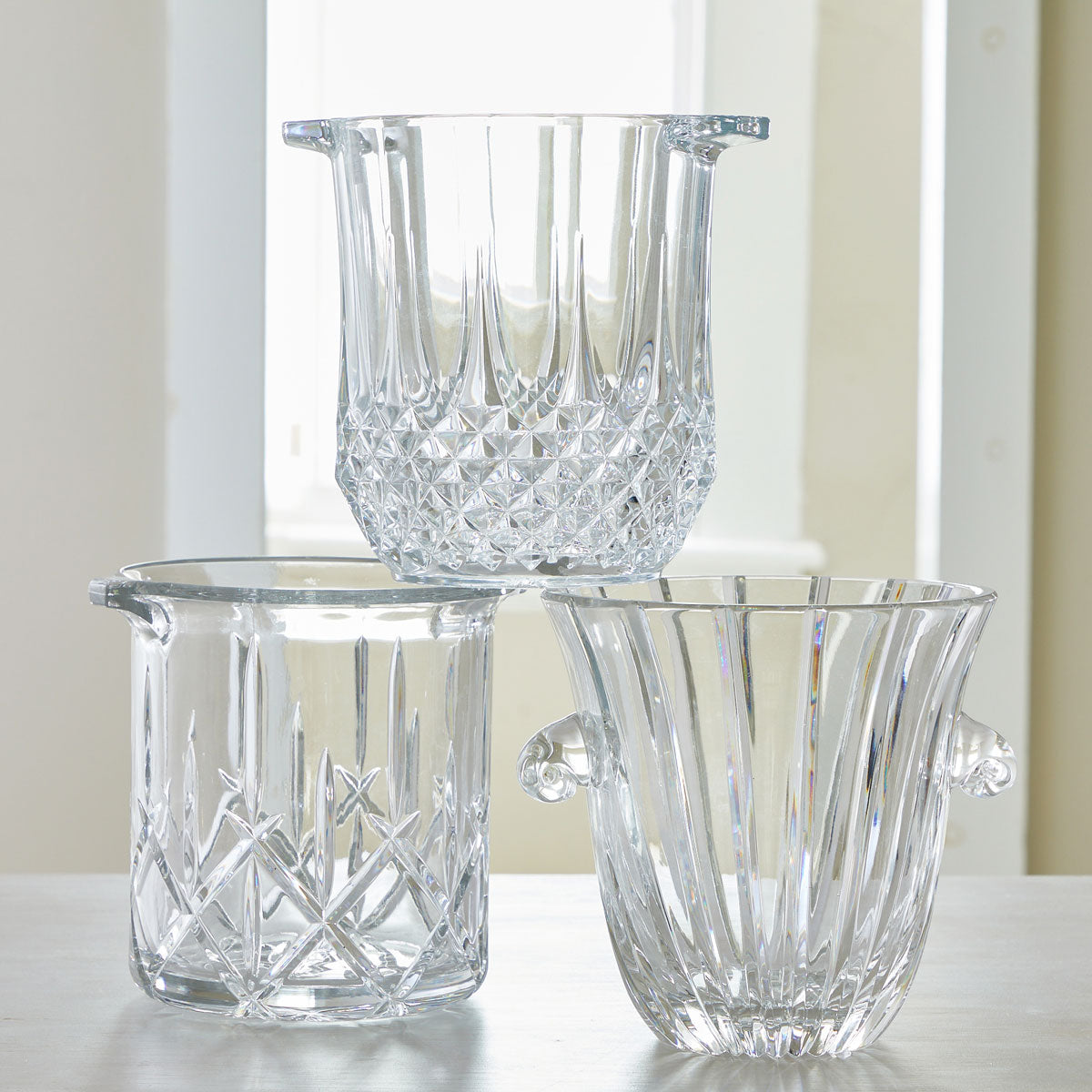 VINTAGE CRYSTAL ICE BUCKETS