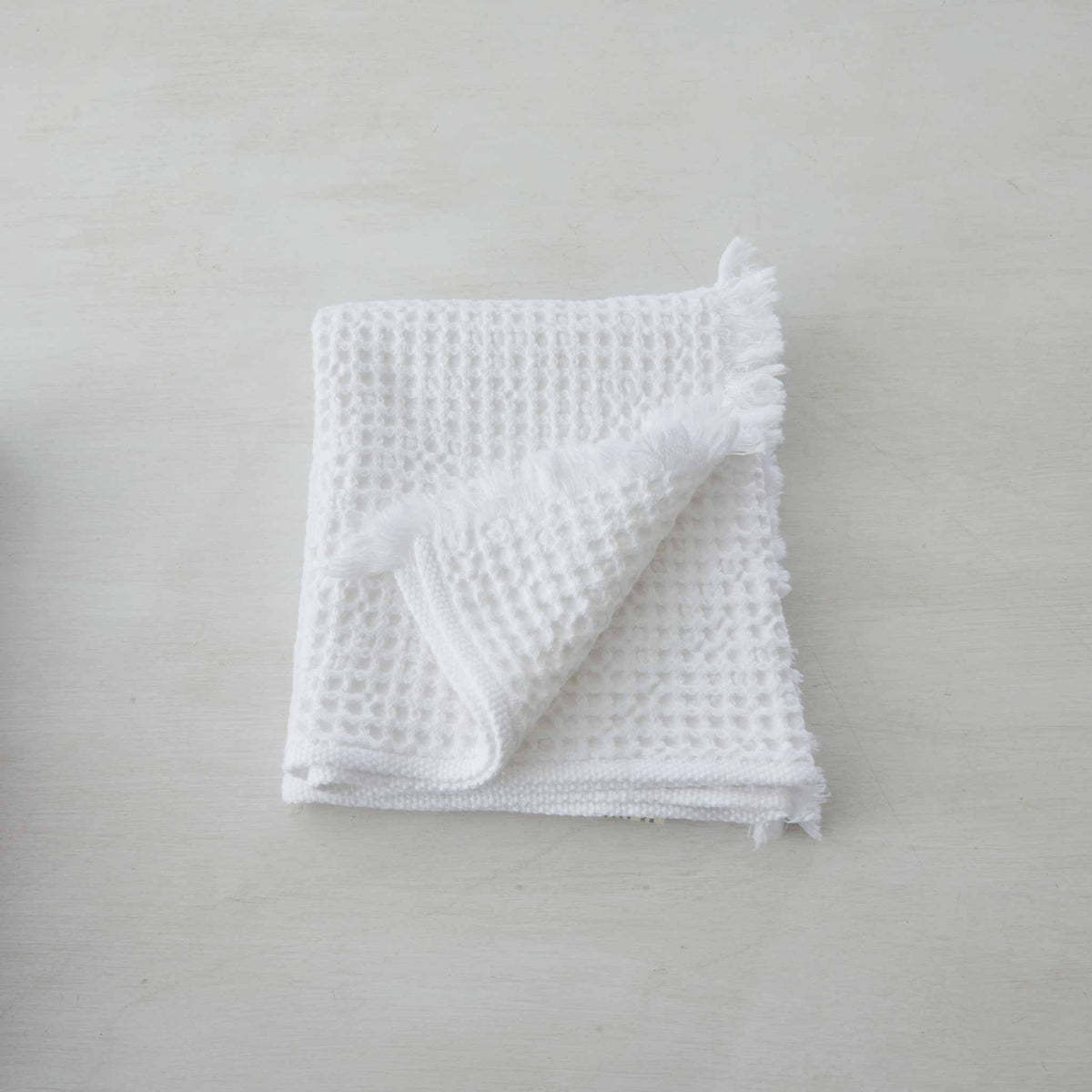 HANDWOVEN GIANT WAFFLE TOWELS-ALL WHITE