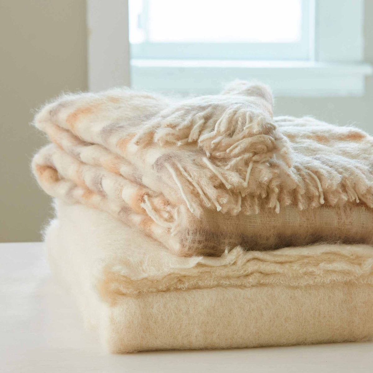 HAND-LOOOMED MOHAIR THROWS