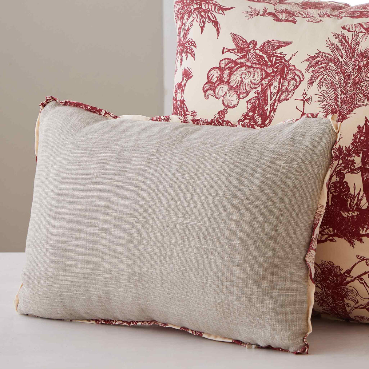 CLASSIC RED &amp;  IVORY TOILE PILLOWS