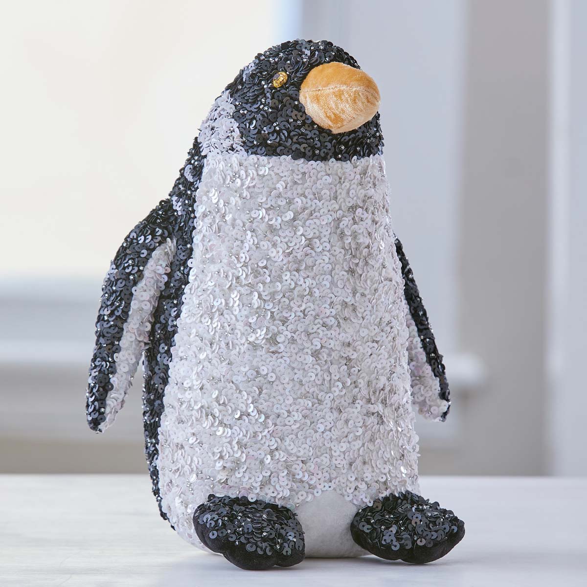 SEQUINED SILK VELVET PENGUINS