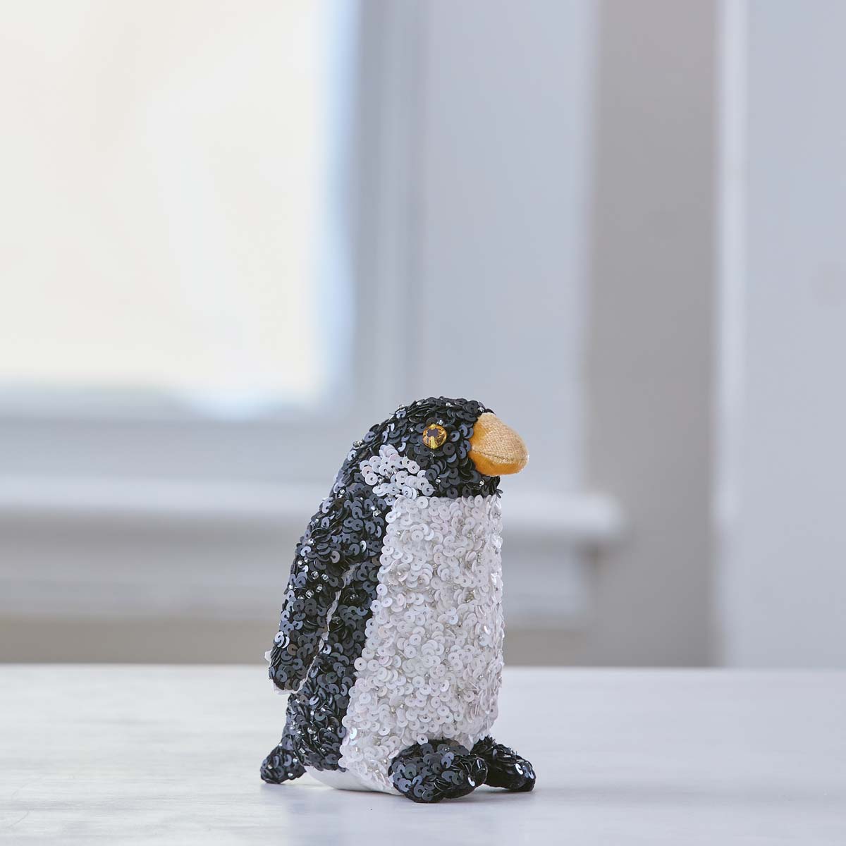 SEQUINED SILK VELVET PENGUINS