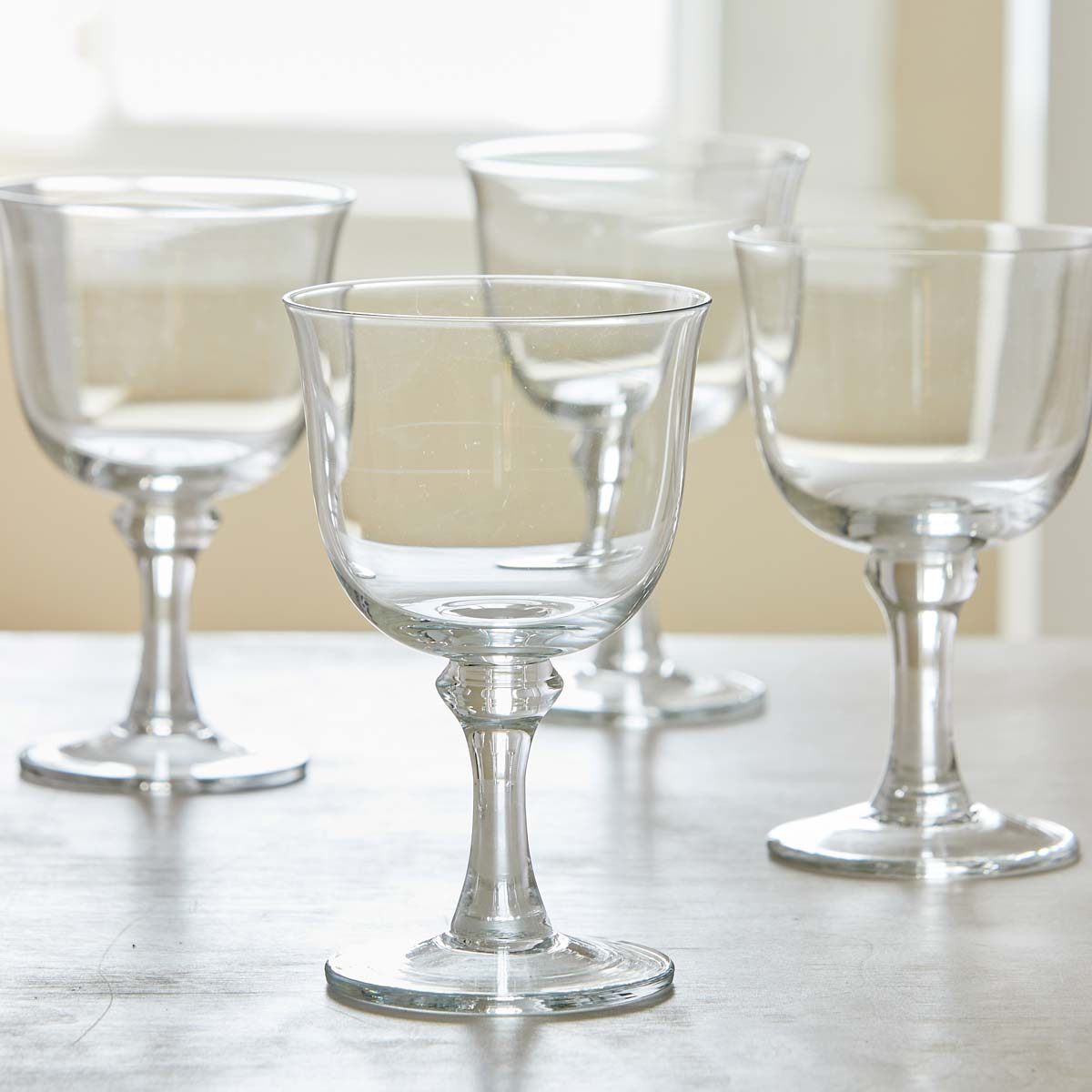 VINTAGE LARGE CLEAR GOBLETS