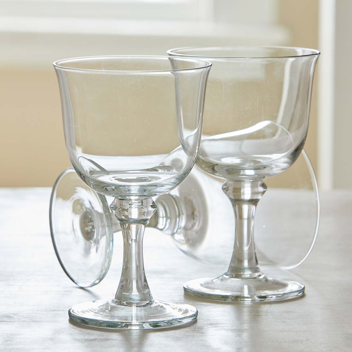 VINTAGE LARGE CLEAR GOBLETS