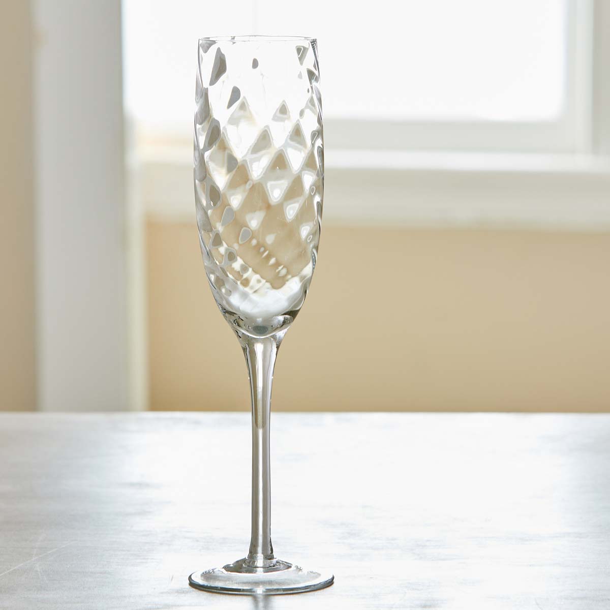 VINTAGE CRYSTAL CHAMPAGNE FLUTES - SET of 6