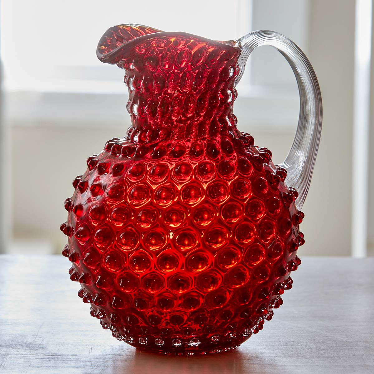 CRYSTAL HOBNAIL PITCHERS