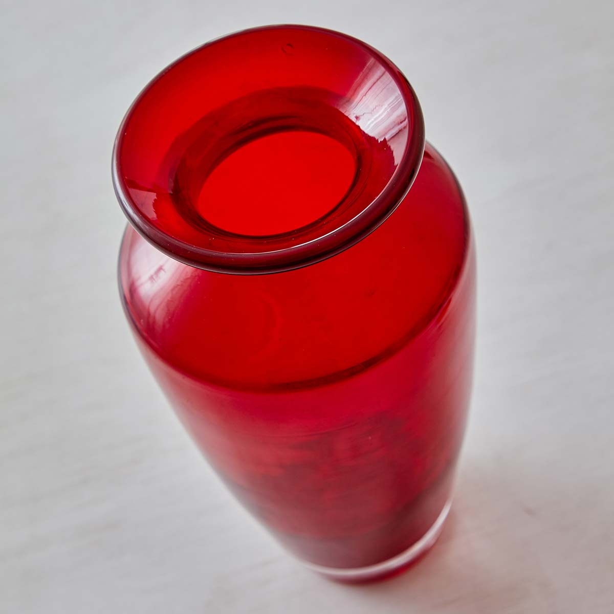 VINTAGE RUBY RED GLASS VASE