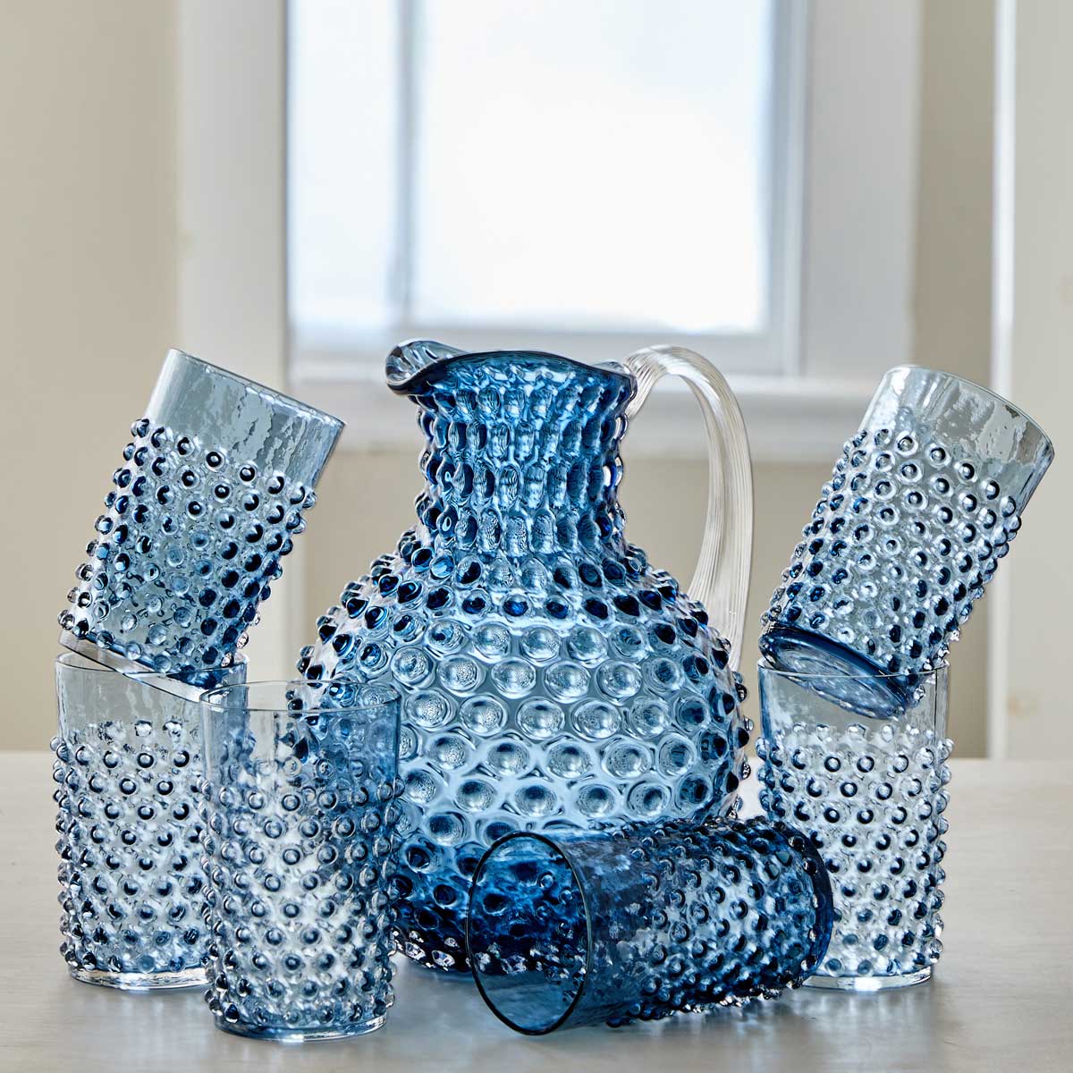 HOBNAIL PITCHER &amp; TUMBLERS