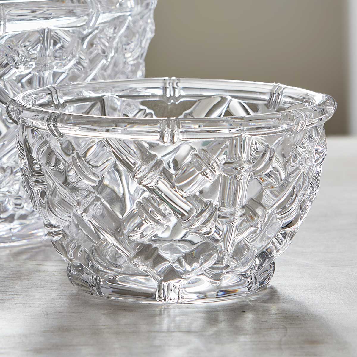 VINTAGE TIFFANY BAMBOO CRYSTAL BOWLS