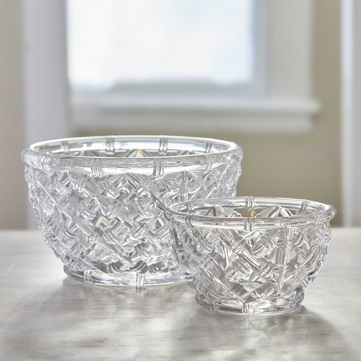 VINTAGE TIFFANY BAMBOO CRYSTAL BOWLS