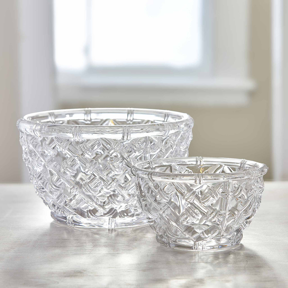 VINTAGE TIFFANY BAMBOO CRYSTAL BOWLS