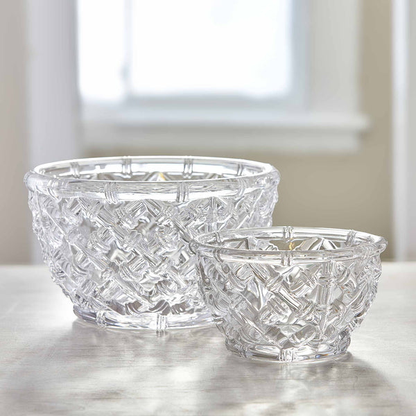 VINTAGE TIFFANY BAMBOO CRYSTAL BOWL - LARGE