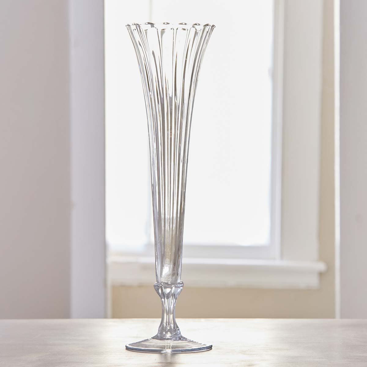 VINTAGE TALL BLOWN GLASS VASE