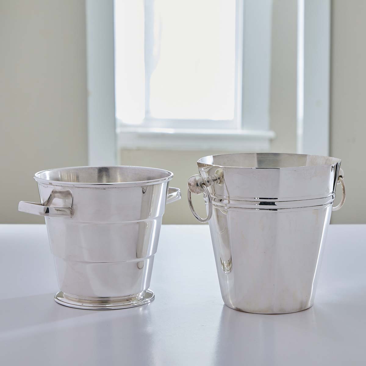 VINTAGE HOTEL SILVER ICE PAILS