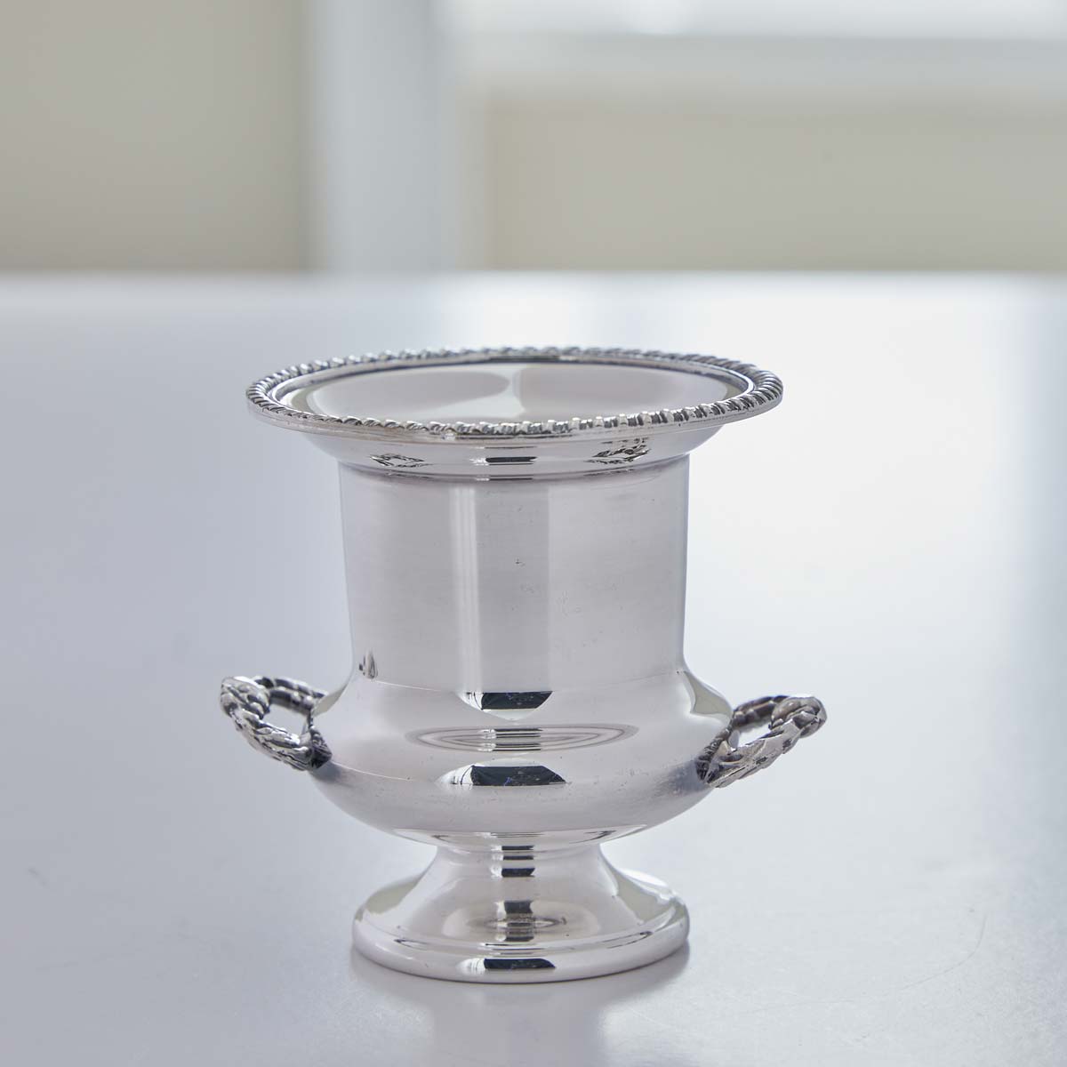 VINTAGE SILVER PLATE PETITE URNS