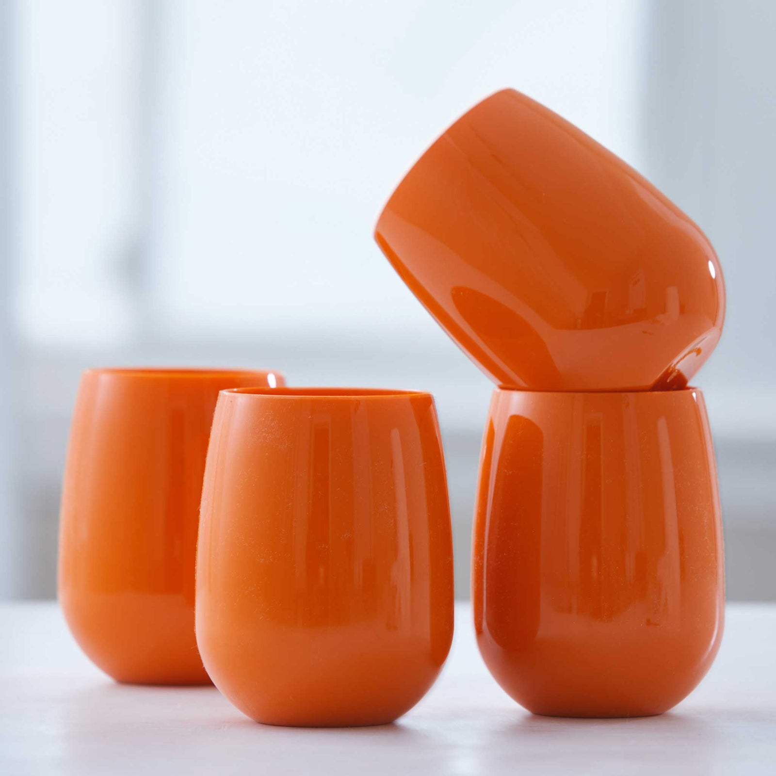 ACRYLIC STEMLESS GLASSES - TANGERINE