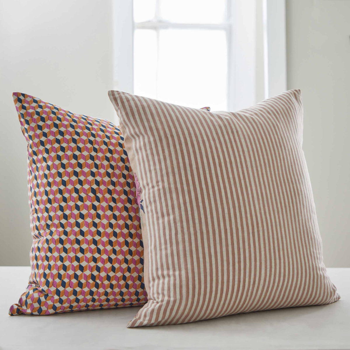 VINTAGE-INSPIRED BLOCK-PRINTED PILLOWS