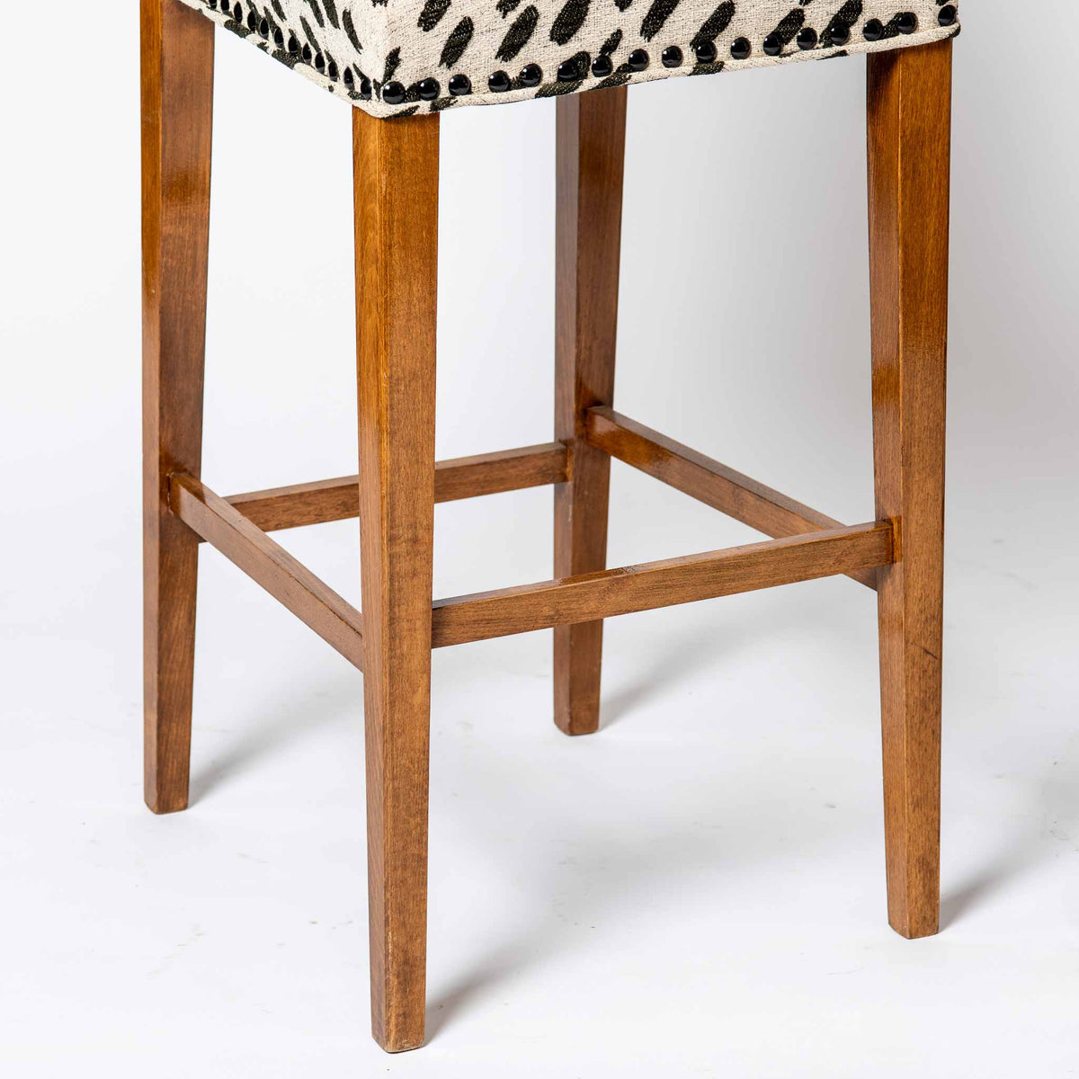 PAIR of MODERN SNOW LEOPARD BAR STOOLS