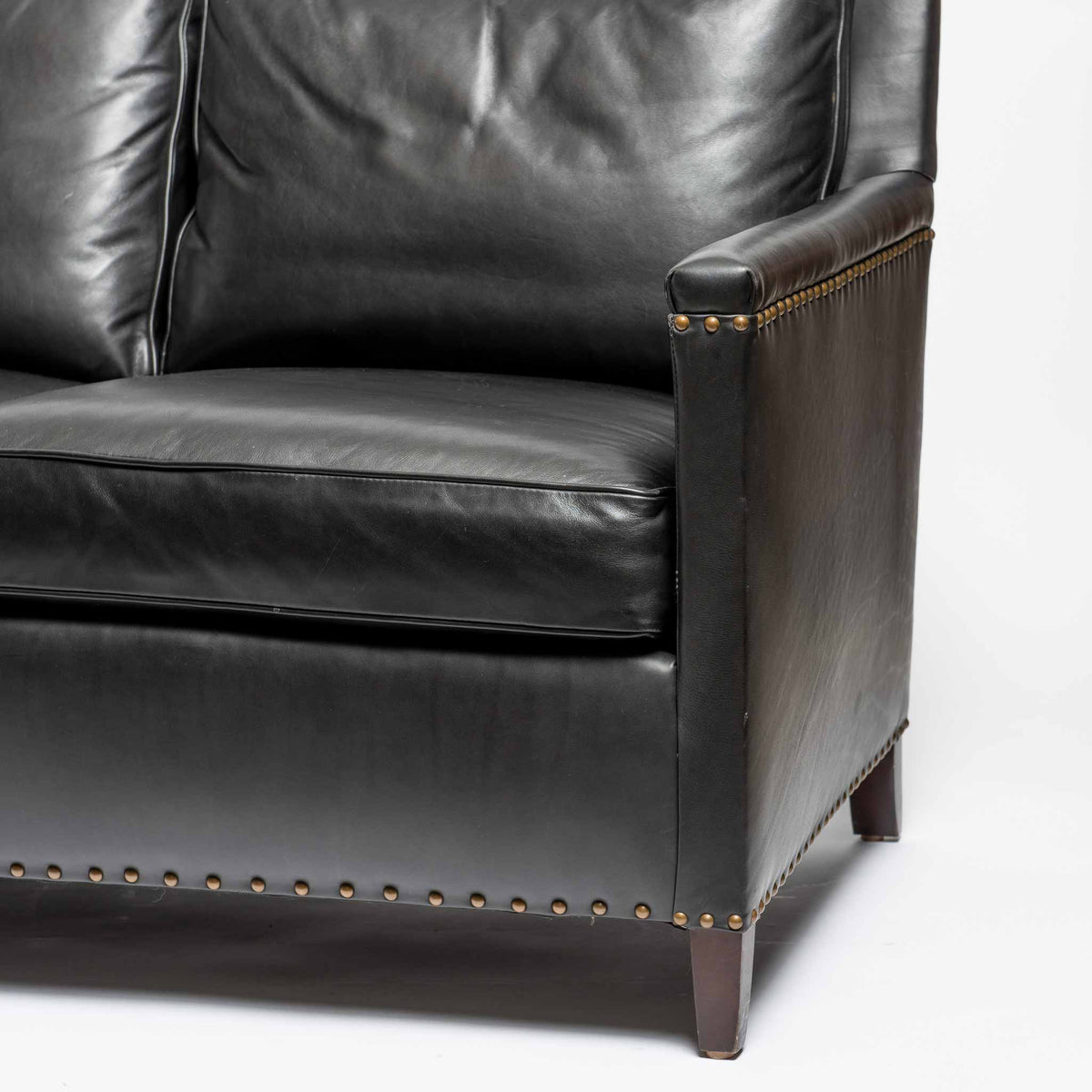 Black leather sofa S1 F35