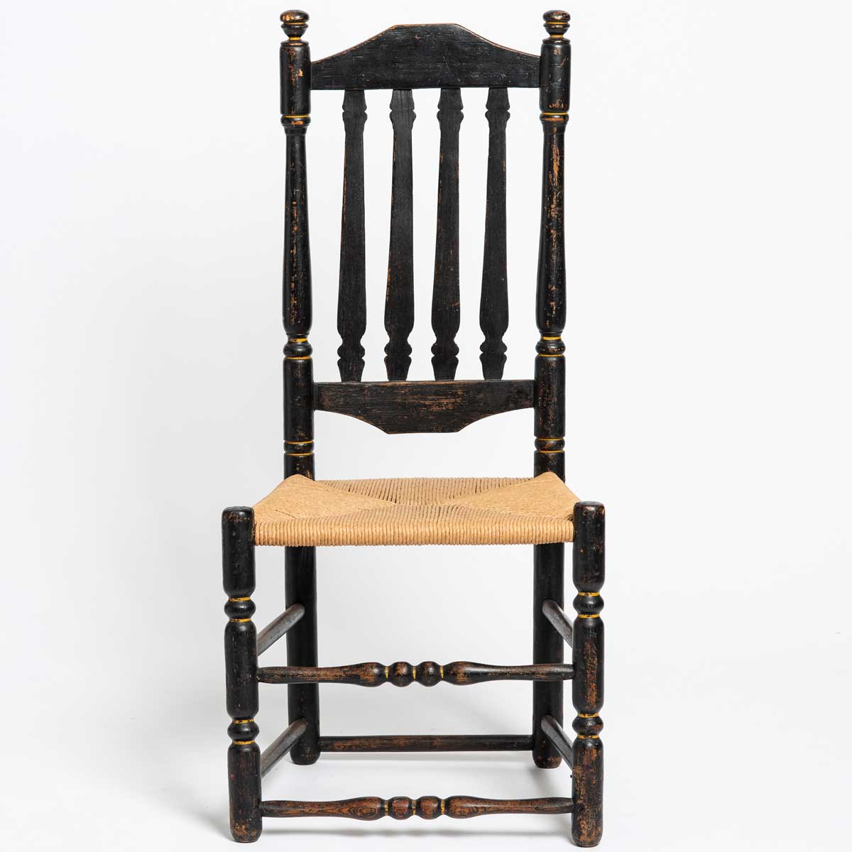 LATE 19th CENTURY EBONIZED RUSH SEAT CHAIR