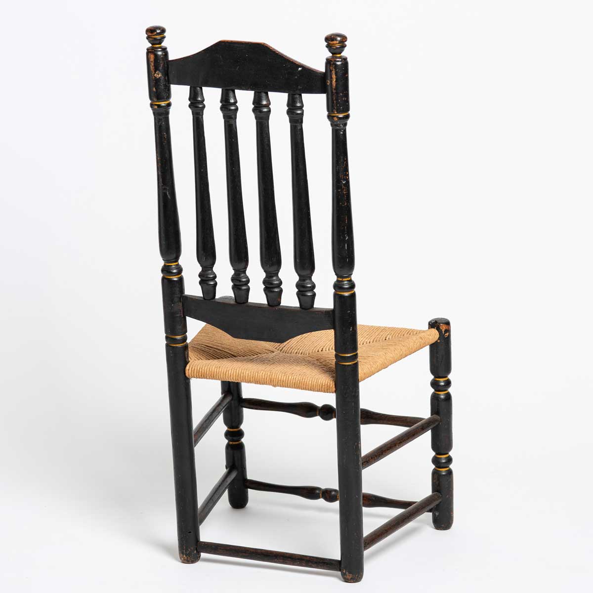 LATE 19th CENTURY EBONIZED RUSH SEAT CHAIR